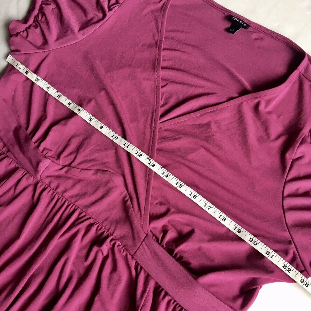 Torrid Womens Size 3X Short Sleeve Mini Studio Knit Surplice Dress Pockets - Picture 10 of 12